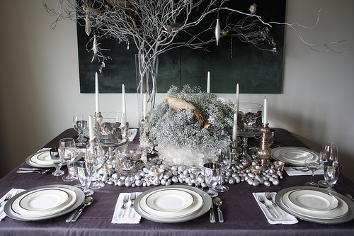 Silver Holiday Table Decor Heather Christo