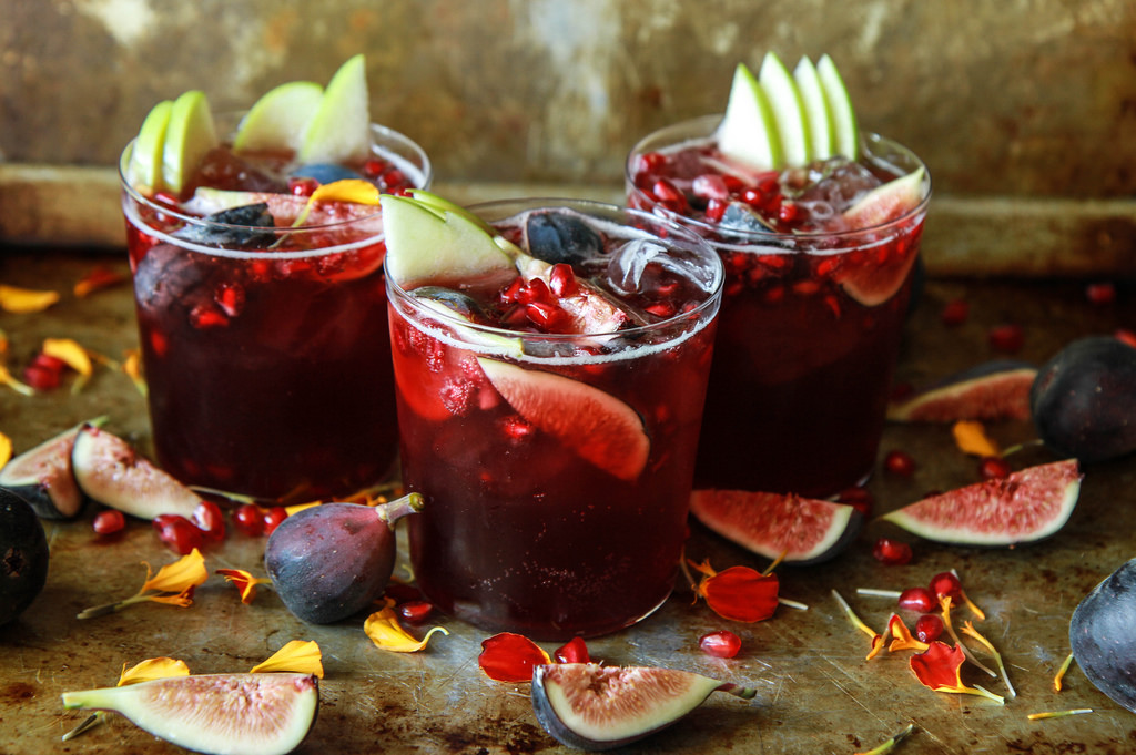 Autumn Sangria with Apples, Pomegranate and Figs - Heather Christo.